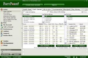 party poker lobby